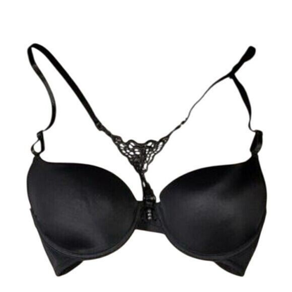 Hers by Herman Black Racerback Bra Sz 34B - Picture 1 of 7